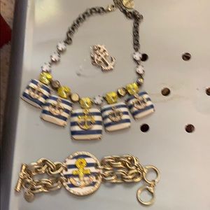 Betsey Johnson Sailor necklace and bracelet